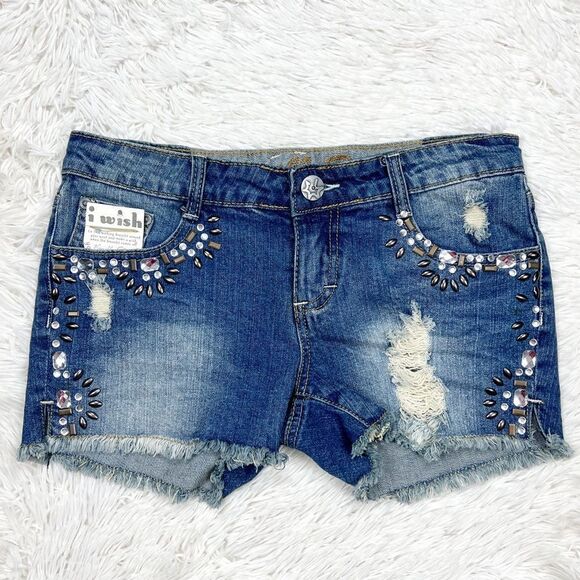 Vanilla Star Embellished Jean Shorts Size 5 - Picture 1 of 8
